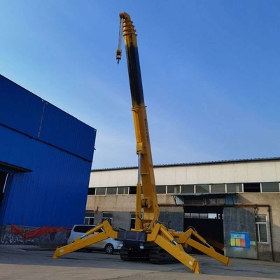 Cần cẩu bánh xích nhện 12 tấn với cần cẩu bánh xích gấp Fly Jib để nâng kính