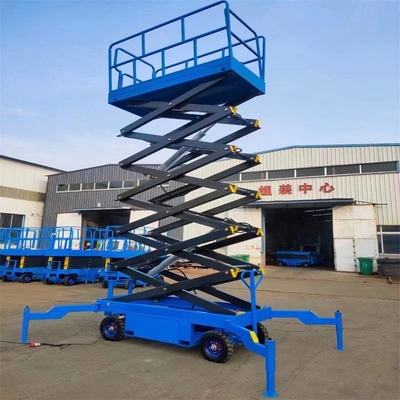 Máy nâng cắt kéo thủy lực nâng nền tảng làm việc trên không 10m với bốn chân chống