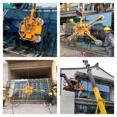 Bảng điều khiển kính xoay điện 400kg Máy nâng chân không bằng kính với 4 chiếc mút