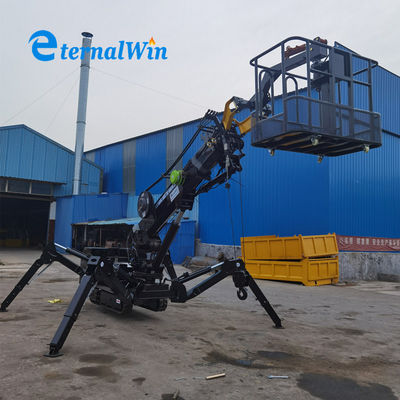 Màu đen Telescopic Boom Spider Crane Capacity nâng 3 tấn