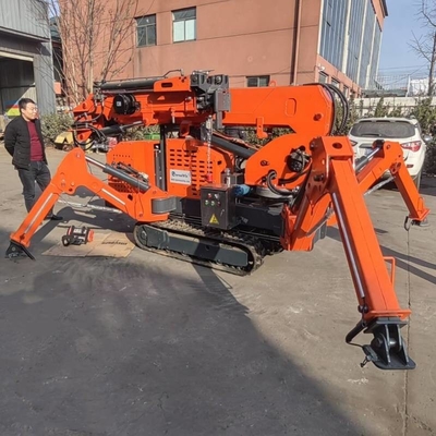 Năng lượng pin 3t 9,7m Độ cao nâng Crawler Spider Crane với giỏ xoay
