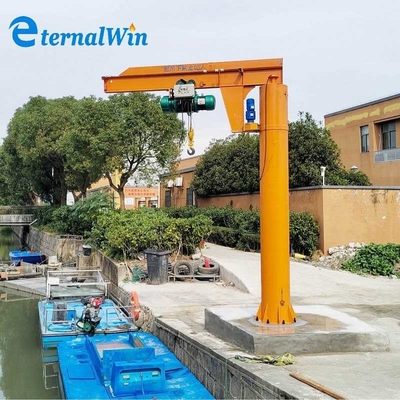 Bàn máy xưởng cantilever đất tường gắn cột màu vàng đỏ thang máy jib