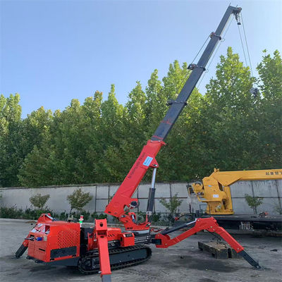 Điện và động cơ diesel Spider Crawler Crane màu đỏ