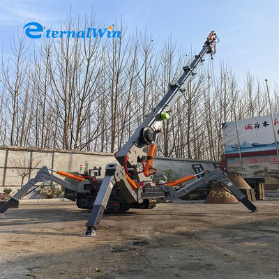 Cần cẩu chân nhện điều khiển từ xa cho các dự án xây dựng, chiều dài cần 9.6 mét, chiều cao nâng tối đa 15 mét